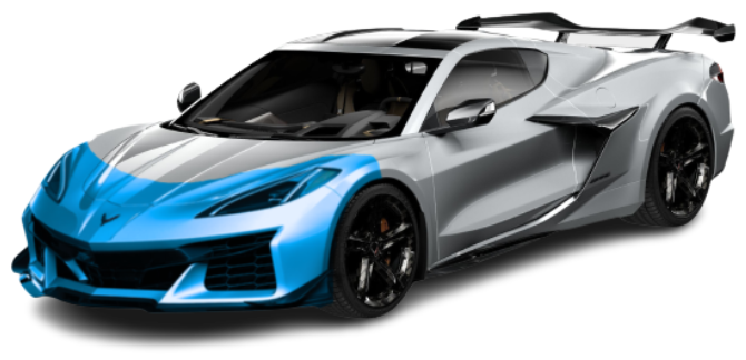 Corvette C8 Z06 with partial front PPF coverage